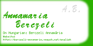 annamaria berczeli business card